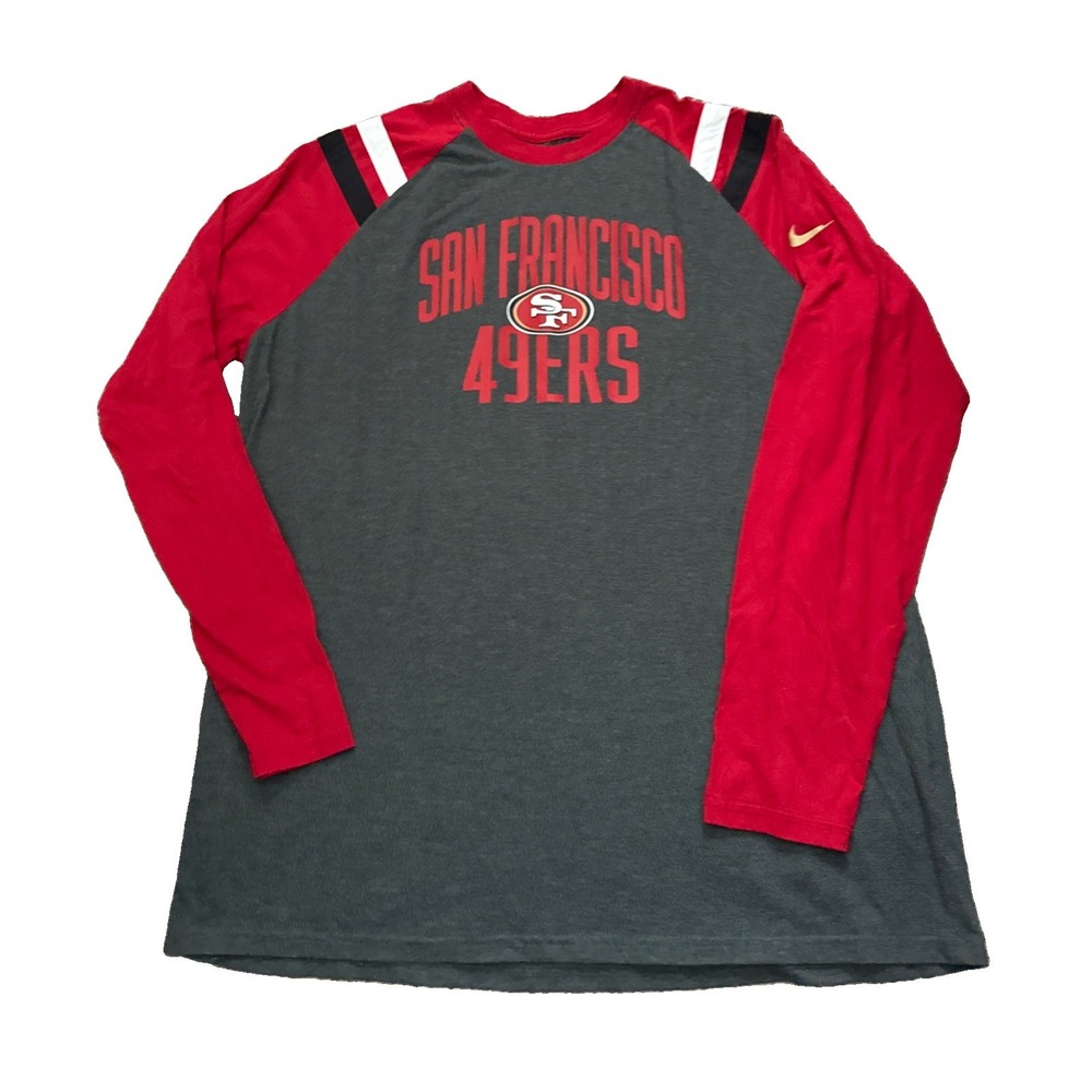 Nike San Francisco 49ers Black NFL T-Shirt Long Sleeves Adult XXL Football